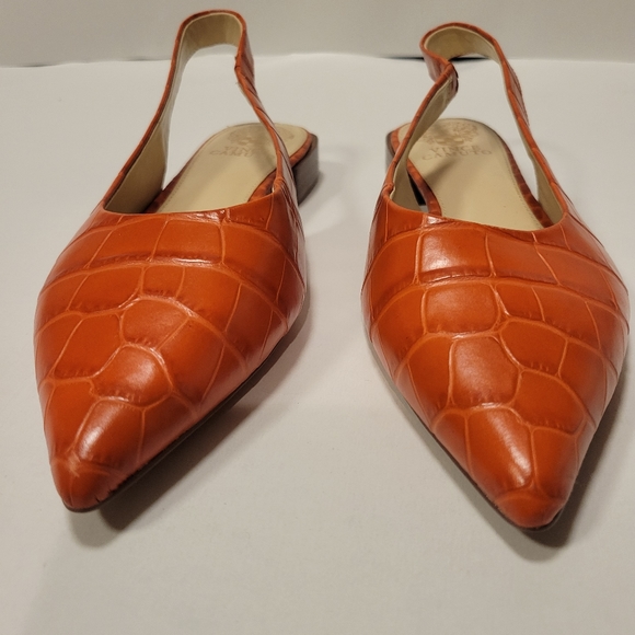 Vince Camuto Orange Croc-Embossed Flats - Picture 4 of 9